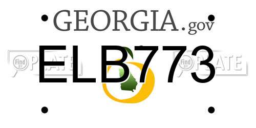 ELB773 Georgia License Plate