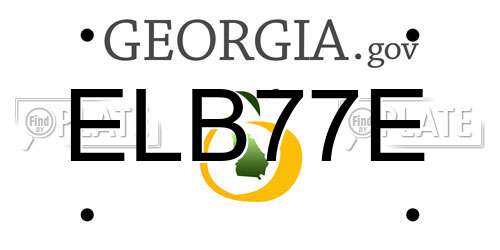 ELB77E Georgia License Plate