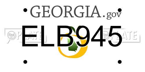 ELB945 Georgia License Plate