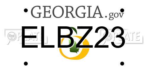 ELBZ23 Georgia License Plate