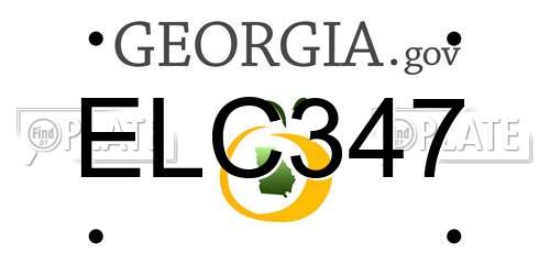 ELC347 Georgia License Plate