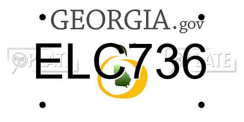 ELC736 Georgia License Plate