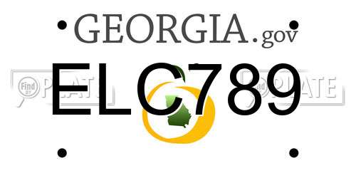 ELC789 Georgia License Plate