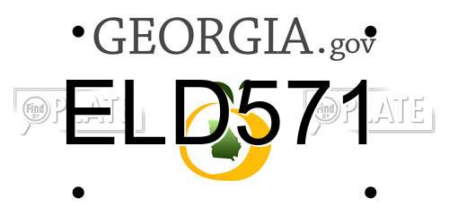 ELD571 Georgia License Plate