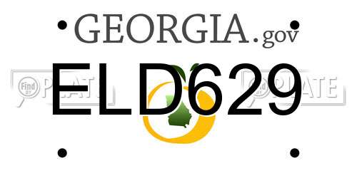 ELD629 Georgia License Plate
