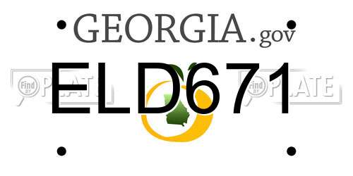 ELD671 Georgia License Plate