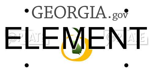 ELEMENT Georgia License Plate