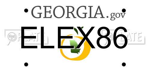 ELEX86 Georgia License Plate