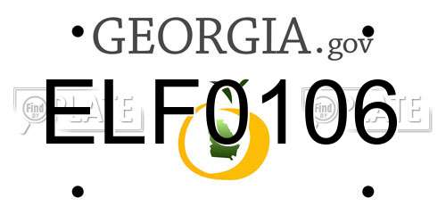 ELF0106 Georgia License Plate