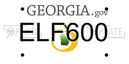 ELF600 Georgia License Plate