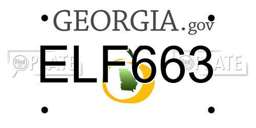 ELF663 Georgia License Plate