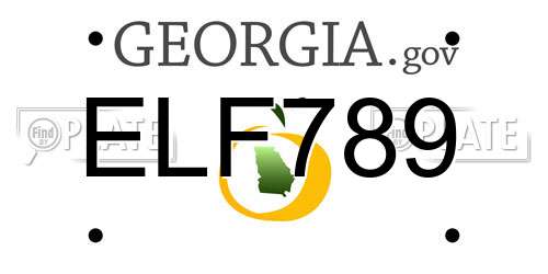 ELF789 Georgia License Plate
