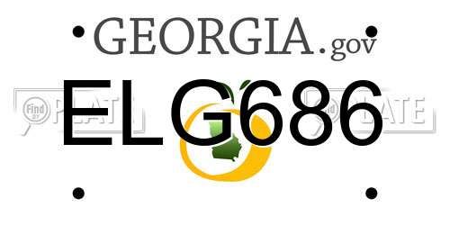 ELG686 Georgia License Plate