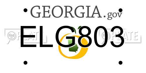 ELG803 Georgia License Plate