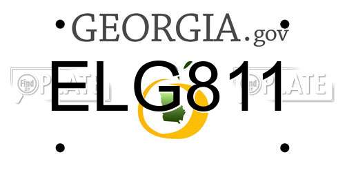 ELG811 Georgia License Plate