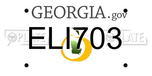 ELI703 Georgia License Plate