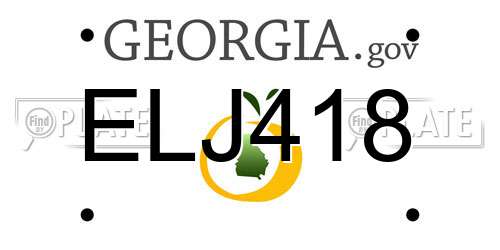 ELJ418 Georgia License Plate