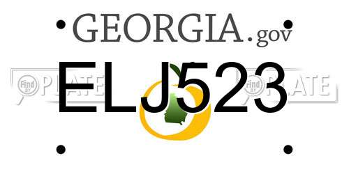 ELJ523 Georgia License Plate