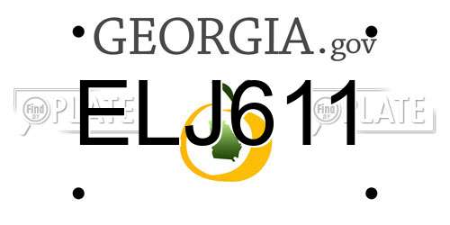 ELJ611 Georgia License Plate