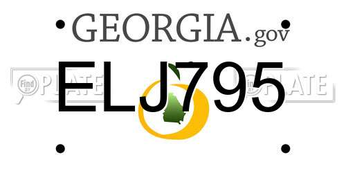 ELJ795 Georgia License Plate