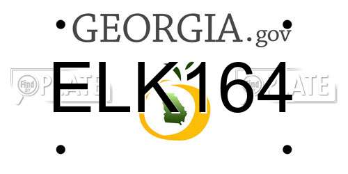ELK164 Georgia License Plate