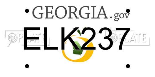 ELK237 Georgia License Plate