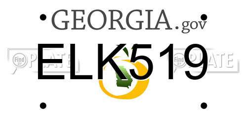 ELK519 Georgia License Plate