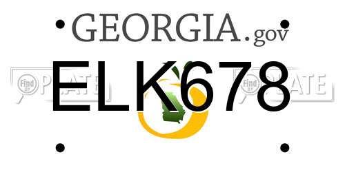 ELK678 Georgia License Plate