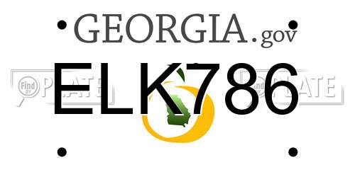 ELK786 Georgia License Plate