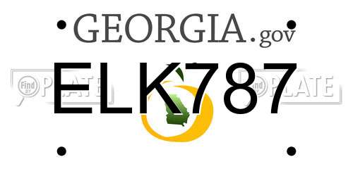 ELK787 Georgia License Plate