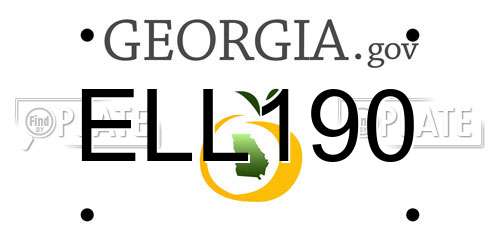 ELL190 Georgia License Plate