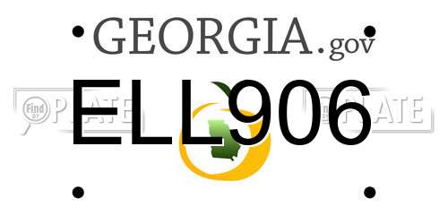 ELL906 Georgia License Plate