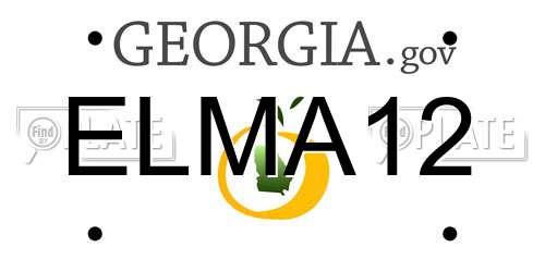 ELMA12 Georgia License Plate