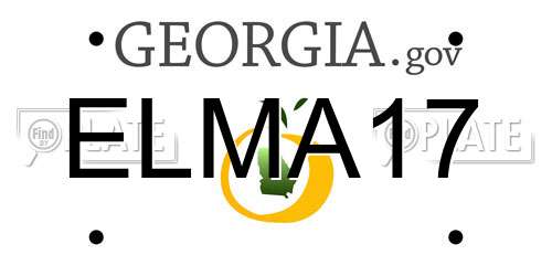 ELMA17 Georgia License Plate