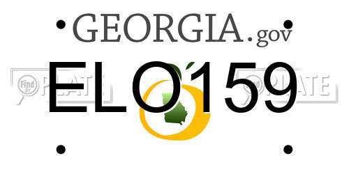 ELO159 Georgia License Plate