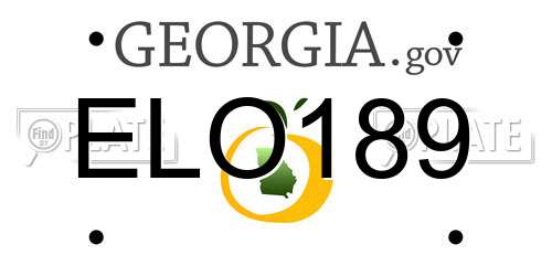 ELO189 Georgia License Plate
