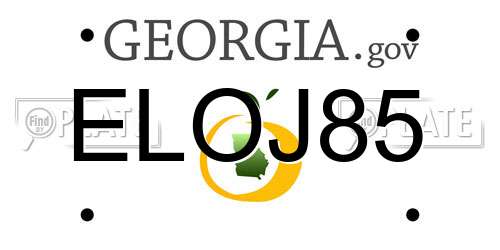 ELOJ85 Georgia License Plate