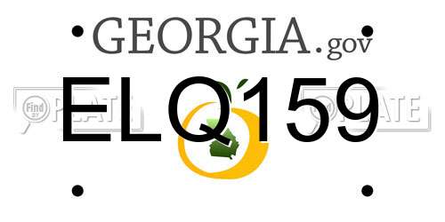 ELQ159 Georgia License Plate