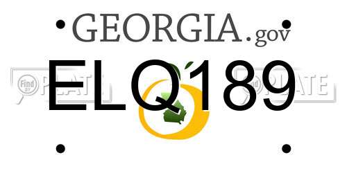 ELQ189 Georgia License Plate