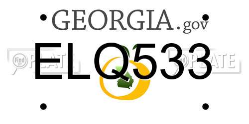 ELQ533 Georgia License Plate