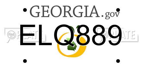 ELQ889 Georgia License Plate