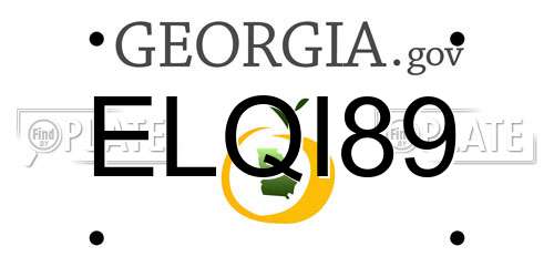 ELQI89 Georgia License Plate