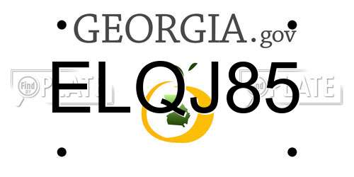 ELQJ85 Georgia License Plate