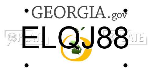 ELQJ88 Georgia License Plate