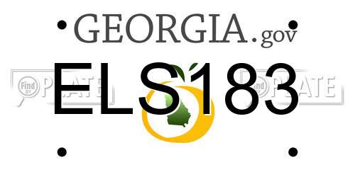 ELS183 Georgia License Plate