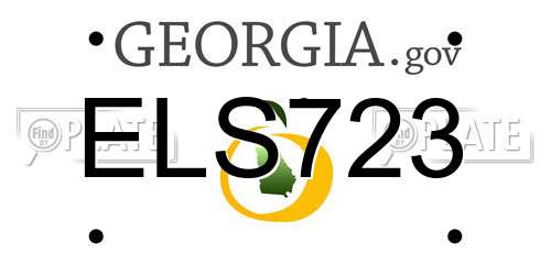 ELS723 Georgia License Plate