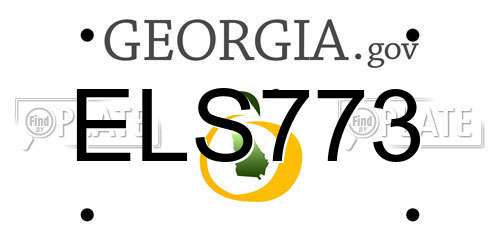 ELS773 Georgia License Plate