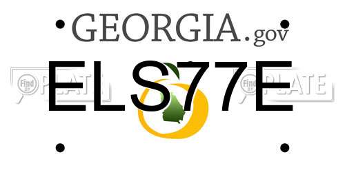 ELS77E Georgia License Plate