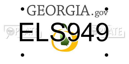 ELS949 Georgia License Plate