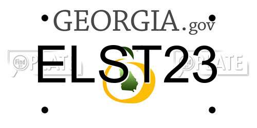 ELST23 Georgia License Plate